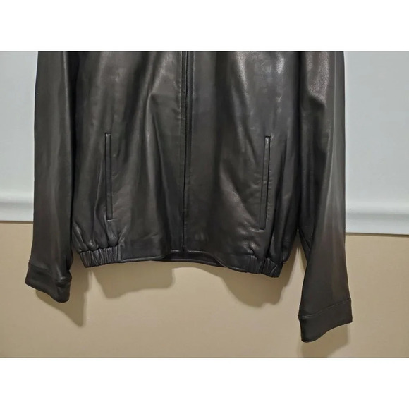 Vintage Mens Black Leather Jacket by Reilly Olmes Collection Size M As Is - Picture 5 of 12